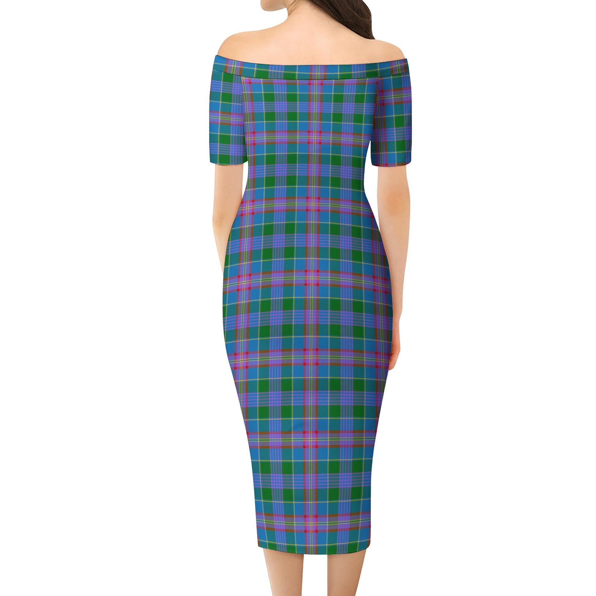 Ralston Tartan Off Shoulder Lady Dress - Tartanvibesclothing