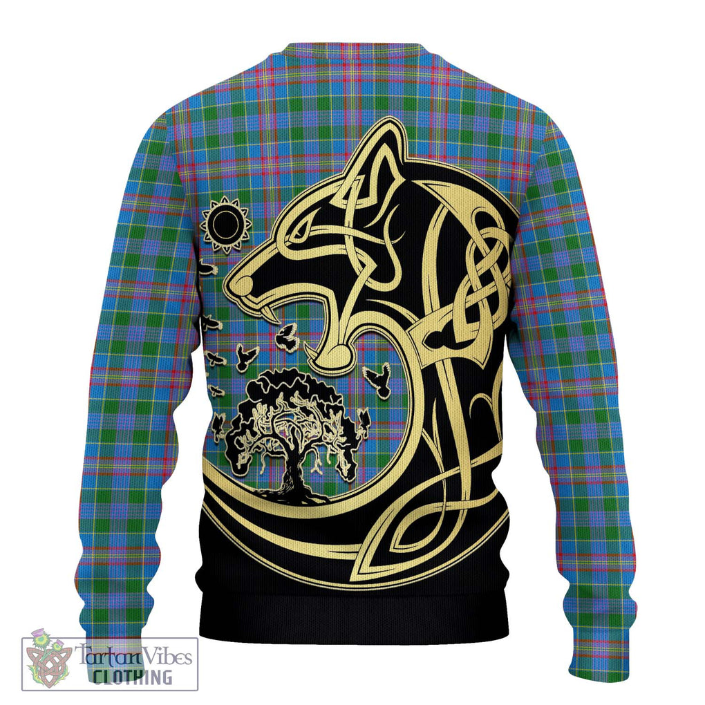 Ralston Tartan Knitted Sweater with Family Crest Celtic Wolf Style - Tartan Vibes Clothing