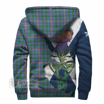 Ralston Tartan Family Crest Sherpa Hoodie Scottish Thistle Celtic Inspired