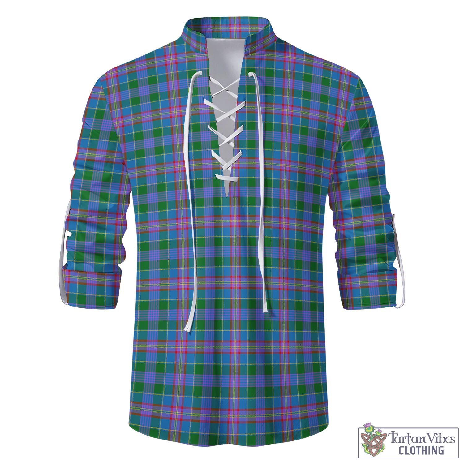 Tartan Vibes Clothing Ralston Tartan Men's Scottish Traditional Jacobite Ghillie Kilt Shirt