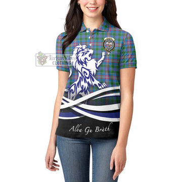 Ralston Tartan Women's Polo Shirt with Alba Gu Brath Regal Lion Emblem