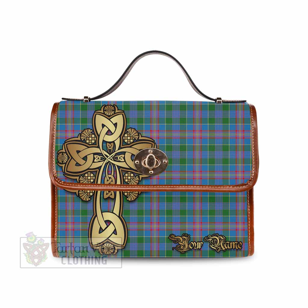 Tartan Vibes Clothing Ralston Tartan Waterproof Canvas Bag Golden Thistle Celtic Cross Style