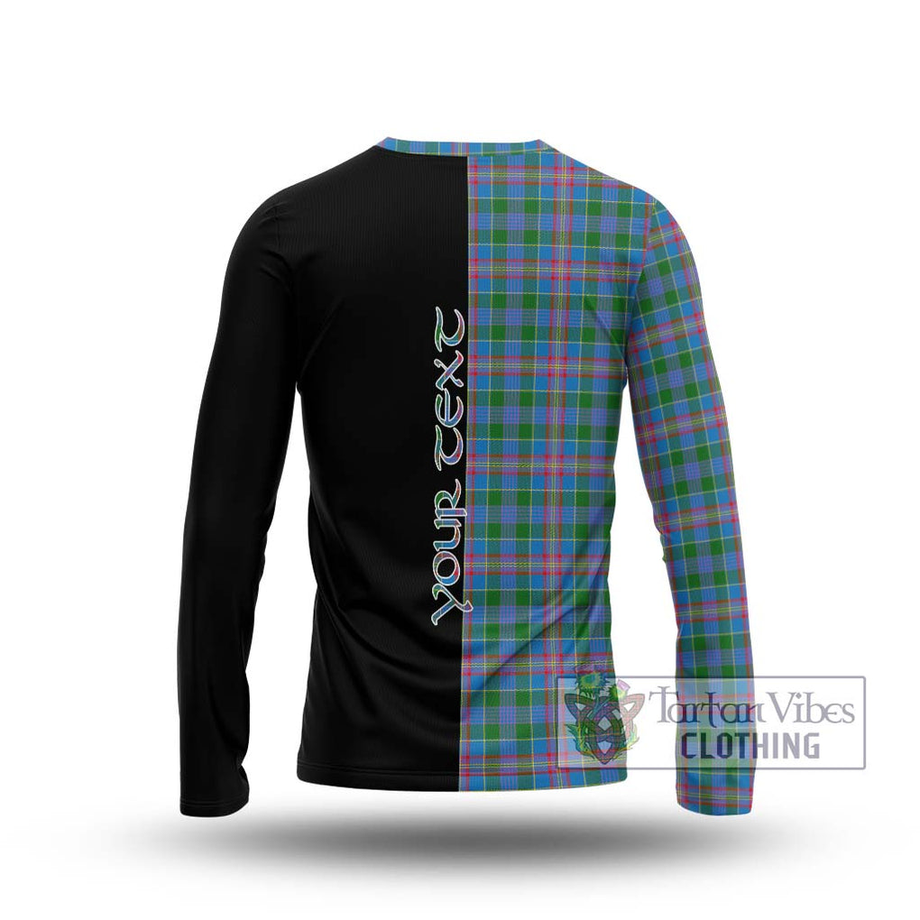 Ralston Tartan Long Sleeve T-Shirt with Family Crest and Half Of Me Style - Tartanvibesclothing Shop