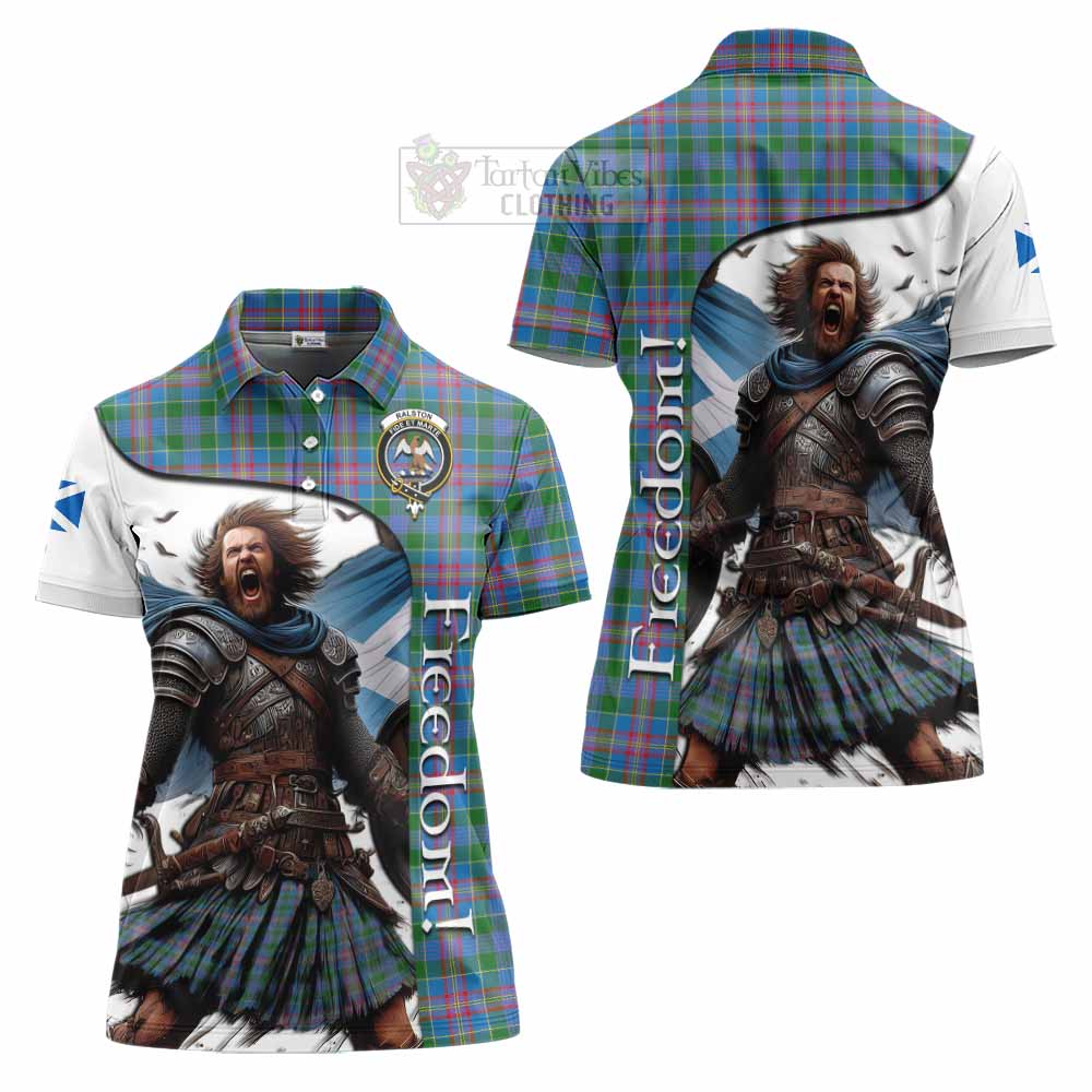 Tartan Vibes Clothing Ralston Crest Tartan Women's Polo Shirt Inspired by the Freedom of Scottish Warrior