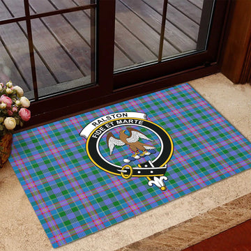 Ralston Tartan Rubber Doormat with Family Crest