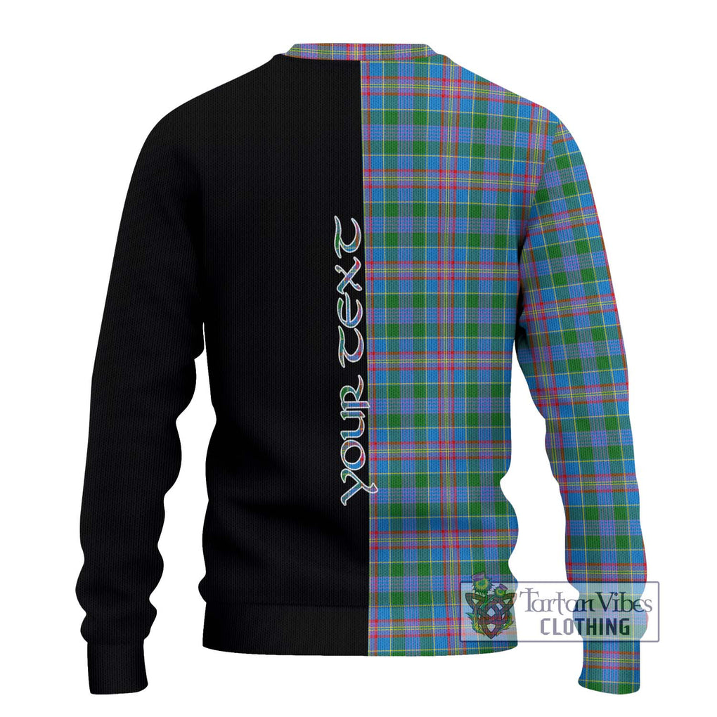 Ralston Tartan Knitted Sweater with Family Crest and Half Of Me Style - Tartanvibesclothing Shop