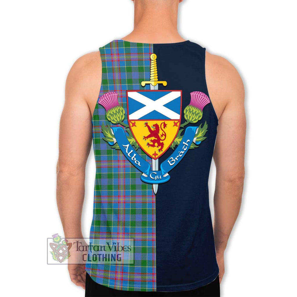 Tartan Vibes Clothing Ralston Tartan Men's Tank Top with Scottish Lion Royal Arm Half Style