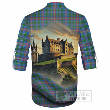 Tartan Vibes Clothing Ralston Tartan Family Crest Ghillie Kilt Shirt with Scottish Ancient Castle Style