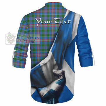 Tartan Vibes Clothing Ralston Tartan Ghillie Kilt Shirt with Family Crest Scotland Patriotic Style