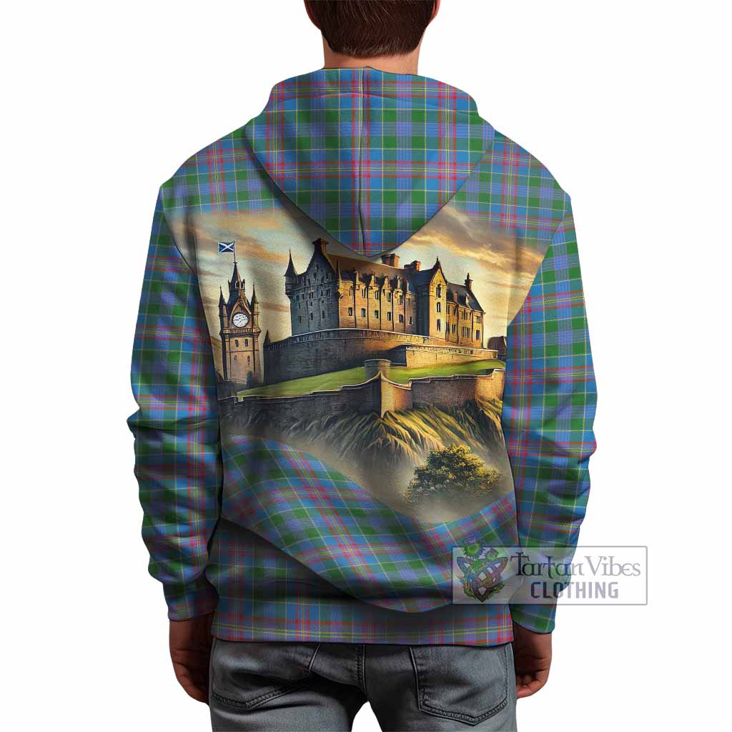 Tartan Vibes Clothing Ralston Tartan Family Crest Hoodie with Scottish Ancient Castle Style