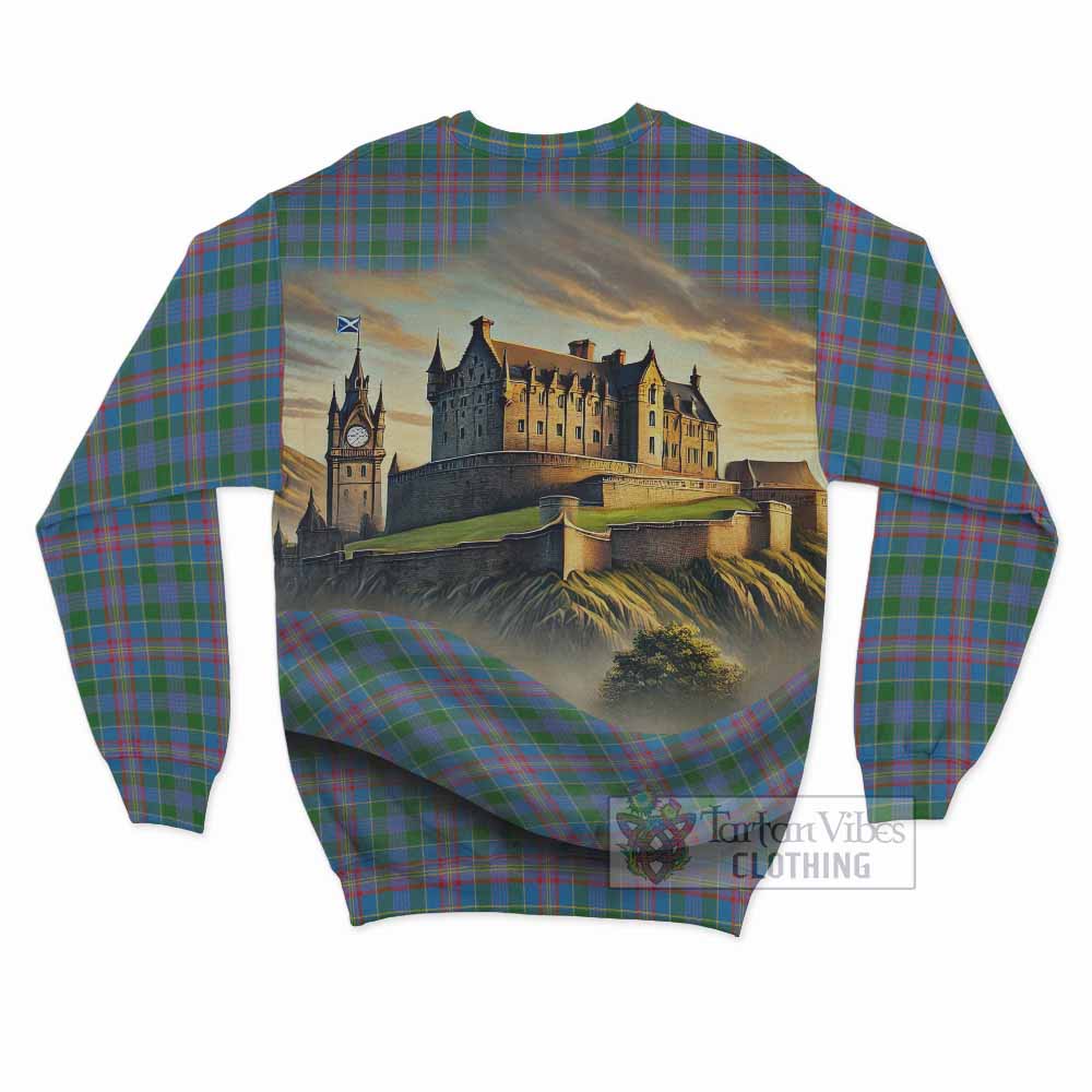Tartan Vibes Clothing Ralston Tartan Family Crest Sweatshirt with Scottish Ancient Castle Style
