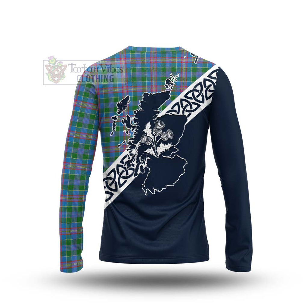 Tartan Vibes Clothing Ralston Tartan Long Sleeve T-Shirt Featuring Thistle and Scotland Map