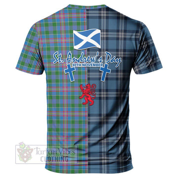Tartan Vibes Clothing Ralston Tartan T-Shirt Happy St. Andrew's Day Half Tartan Style