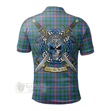 Ralston Tartan Polo Shirt with Family Crest Celtic Skull Style