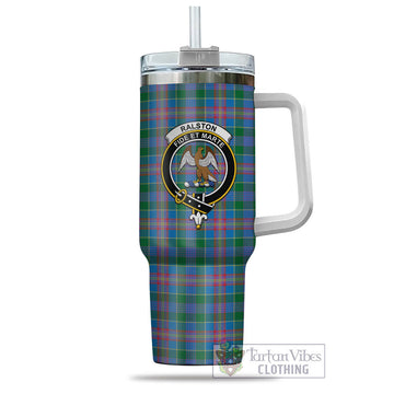 Tartan Vibes Clothing Ralston Tartan and Family Crest Tumbler with Handle