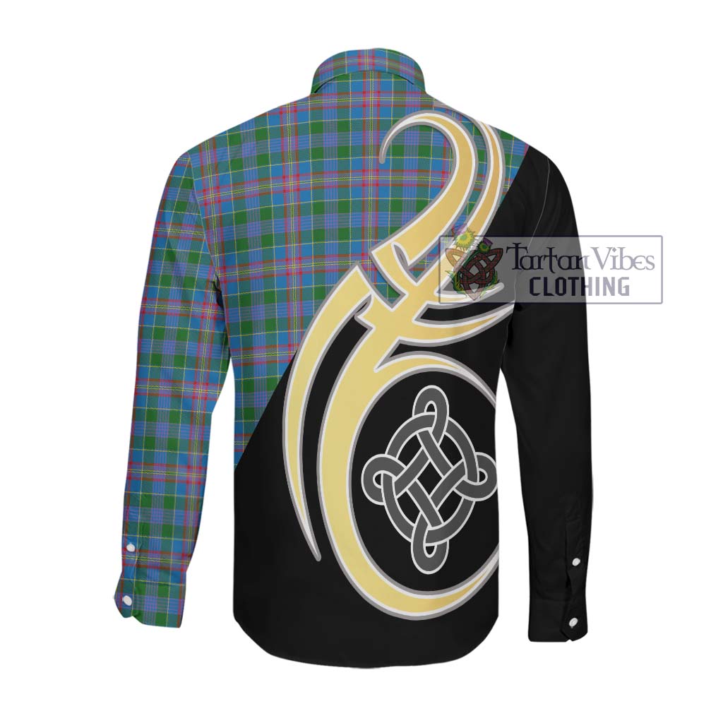 Ralston Tartan Long Sleeve Button Shirt with Family Crest and Celtic Symbol Style Men's Shirt - Tartan Vibes Clothing
