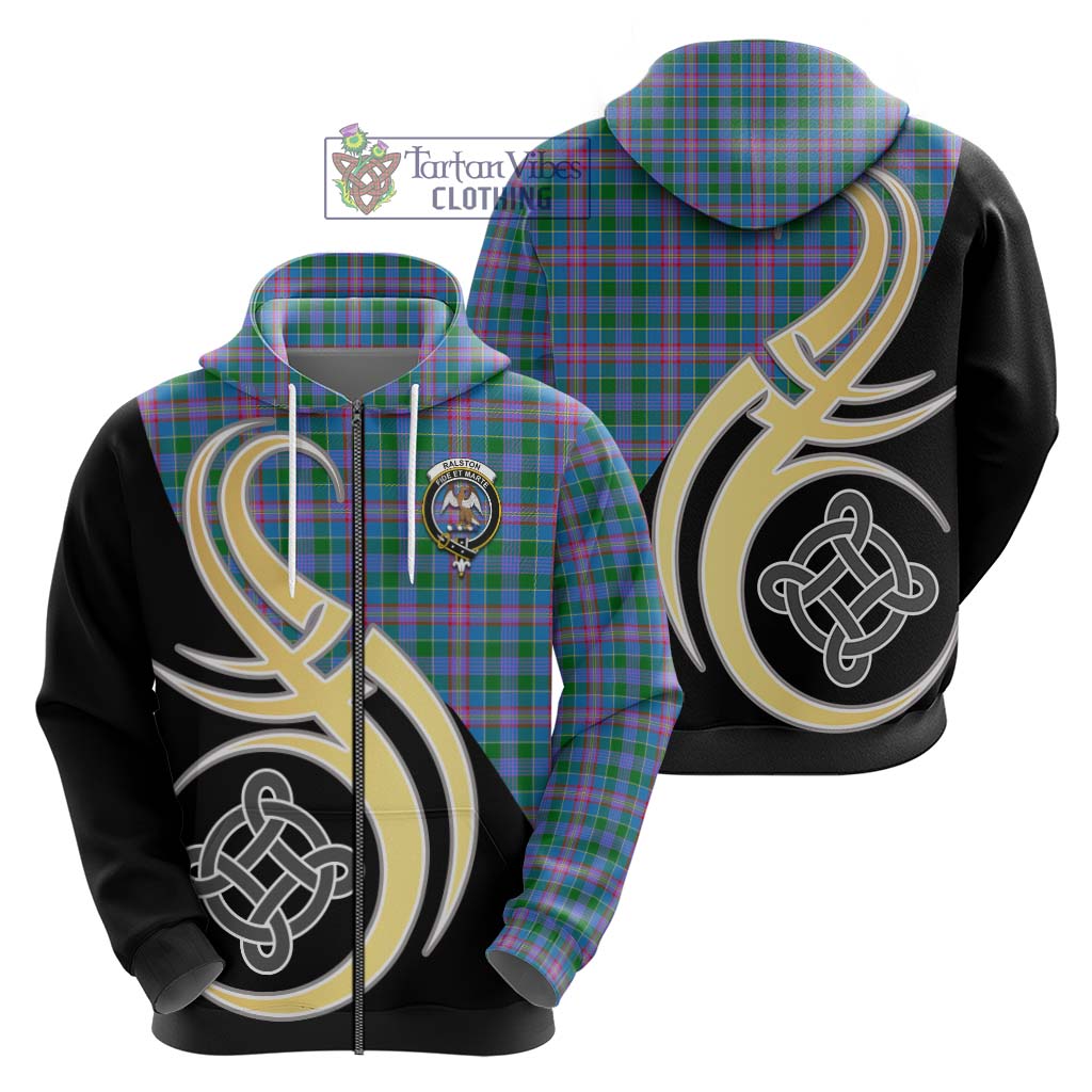 Ralston Tartan Hoodie with Family Crest and Celtic Symbol Style - Tartan Vibes Clothing