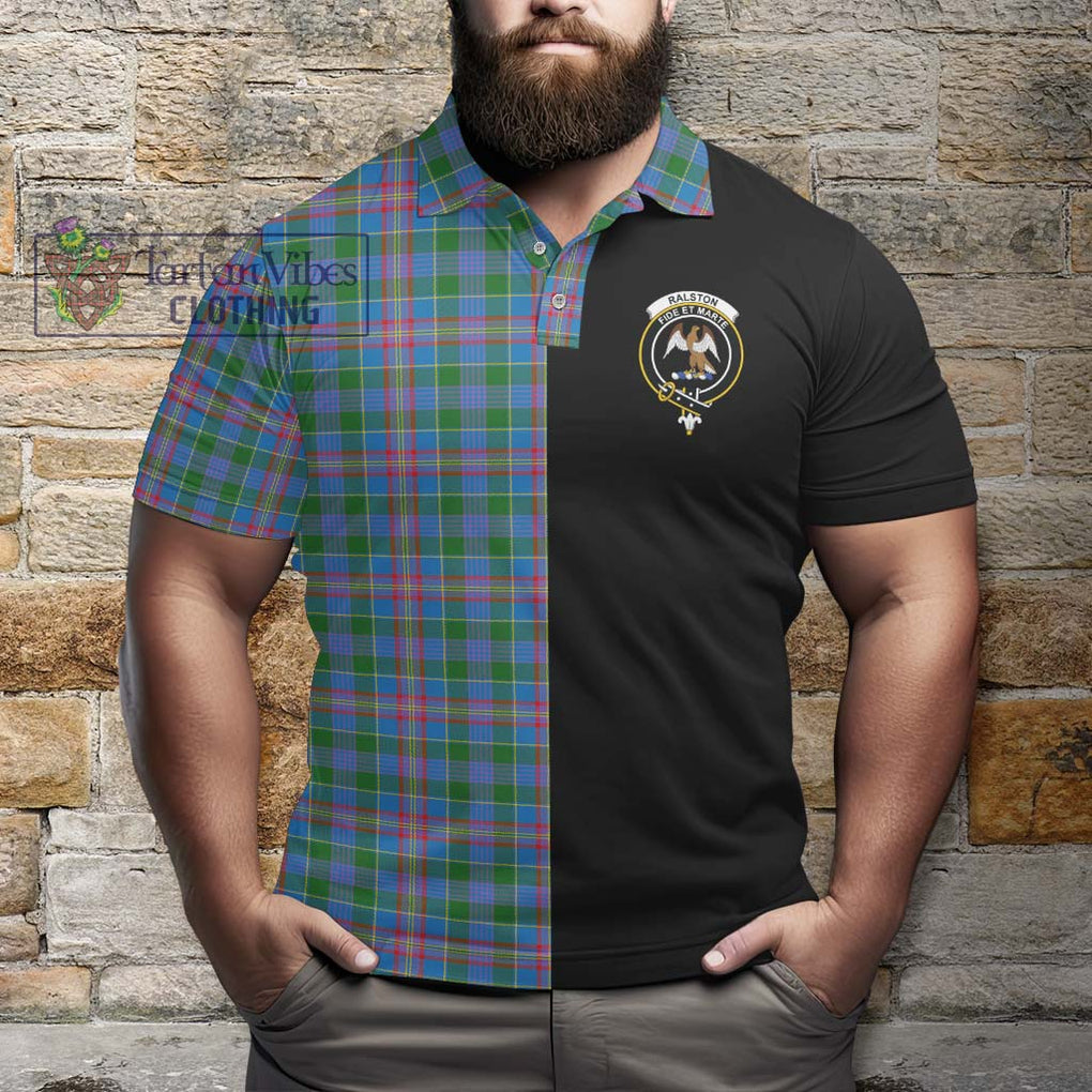 Ralston Tartan Polo Shirt with Family Crest and Half Of Me Style - Tartanvibesclothing Shop