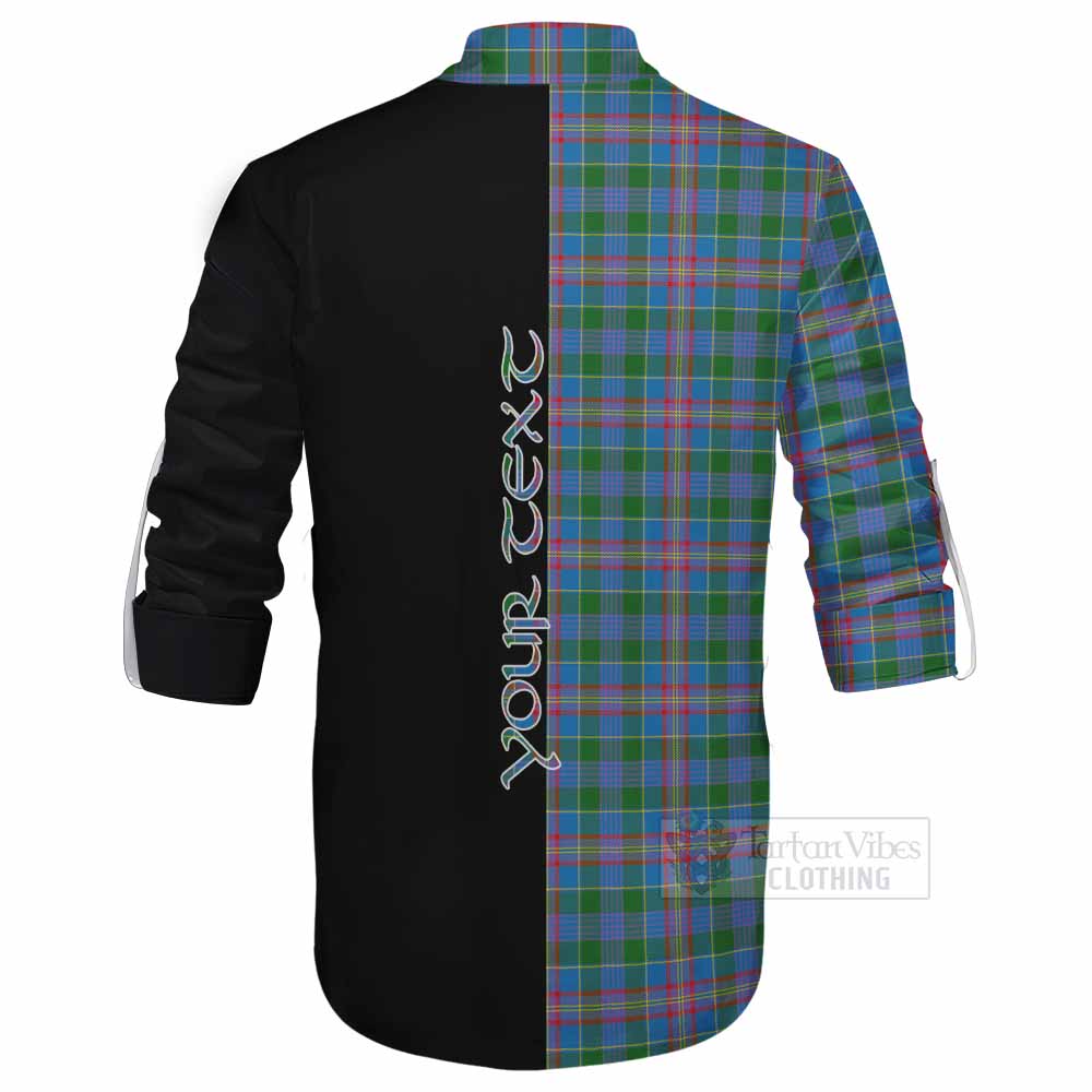 Tartan Vibes Clothing Ralston Tartan Ghillie Kilt Shirt with Family Crest and Half Of Me Style