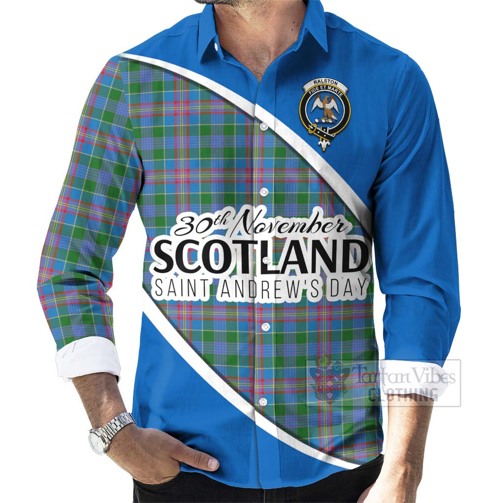 Tartan Vibes Clothing Ralston Family Crest Tartan Long Sleeve Button Shirt Celebrate Saint Andrew's Day in Style