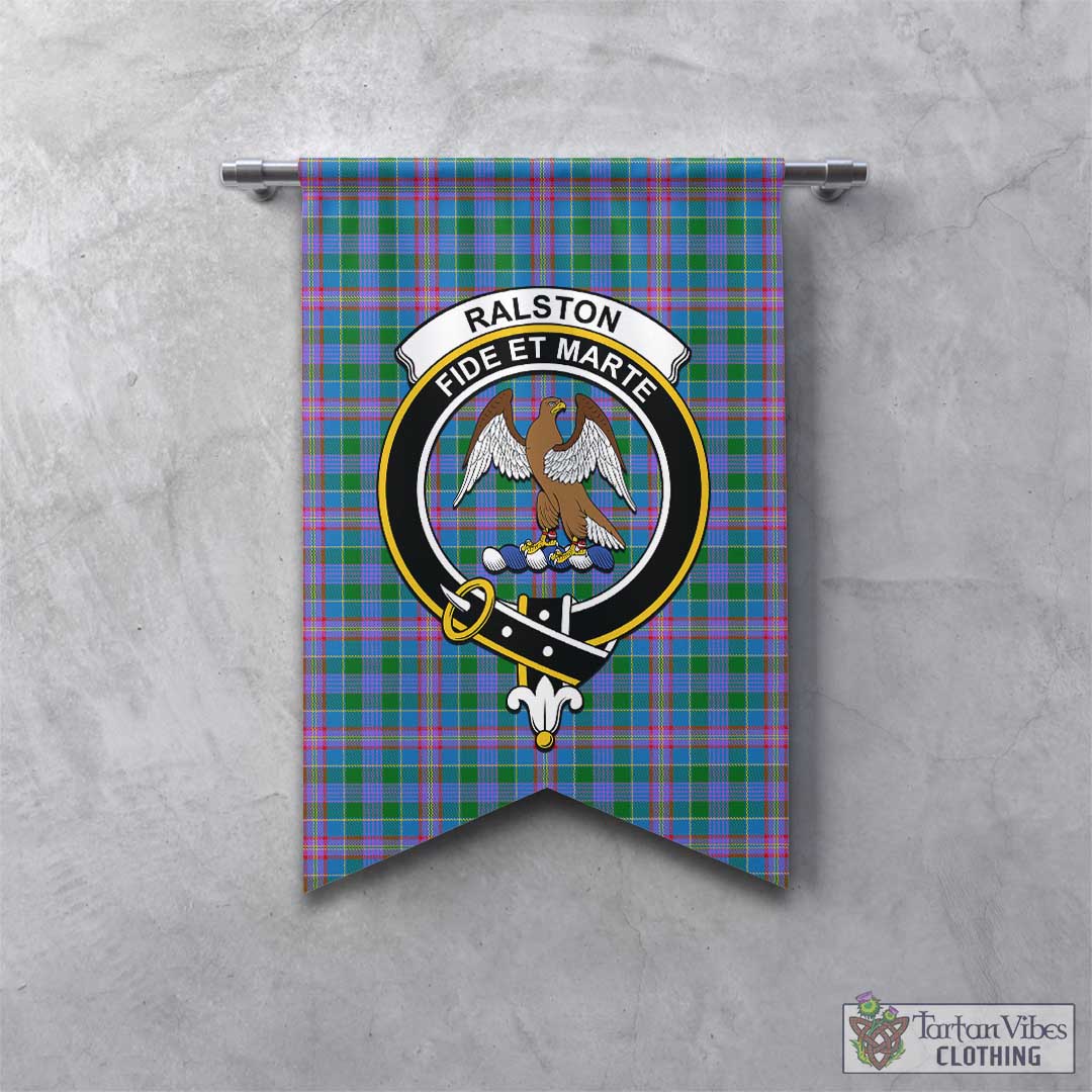 Tartan Vibes Clothing Ralston Tartan Gonfalon, Tartan Banner with Family Crest