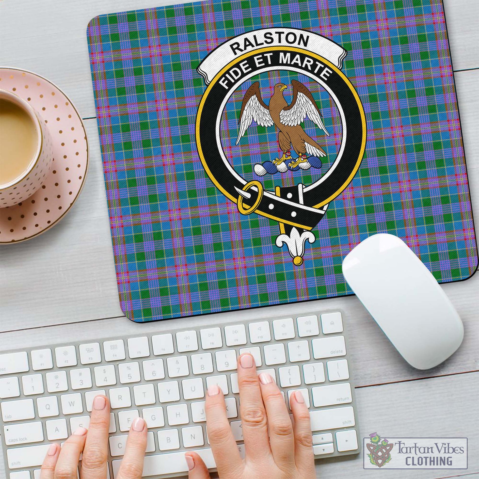 Tartan Vibes Clothing Ralston Tartan Mouse Pad with Family Crest