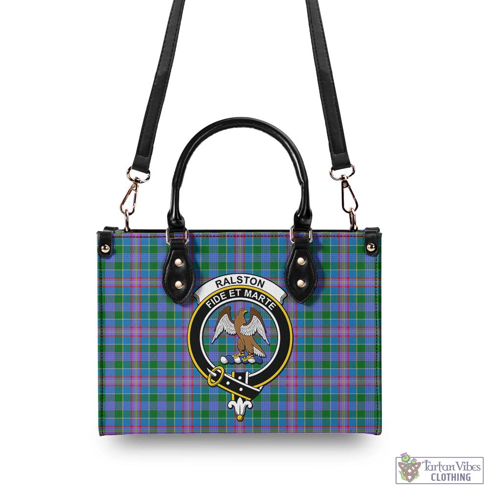 Tartan Vibes Clothing Ralston Tartan Luxury Leather Handbags with Family Crest