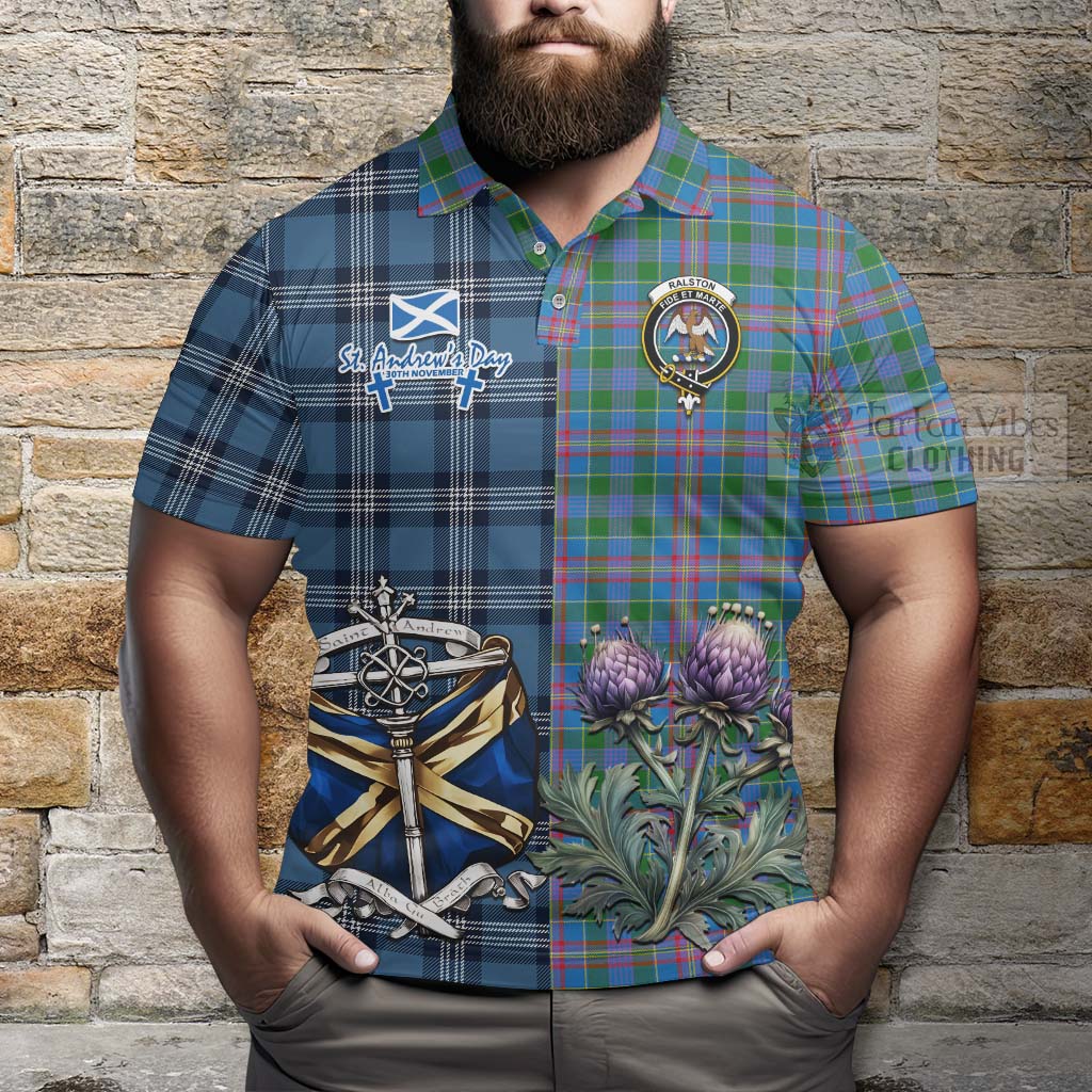Tartan Vibes Clothing Ralston Tartan Polo Shirt Happy St. Andrew's Day Half Tartan Style