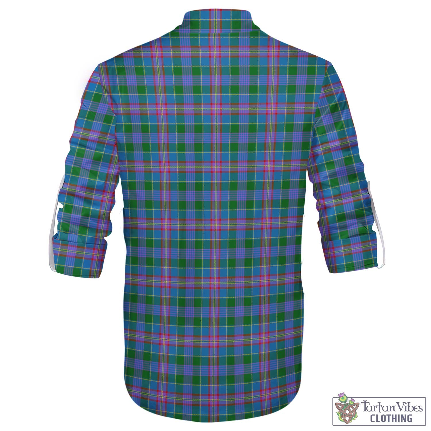Tartan Vibes Clothing Ralston Tartan Men's Scottish Traditional Jacobite Ghillie Kilt Shirt with Family Crest