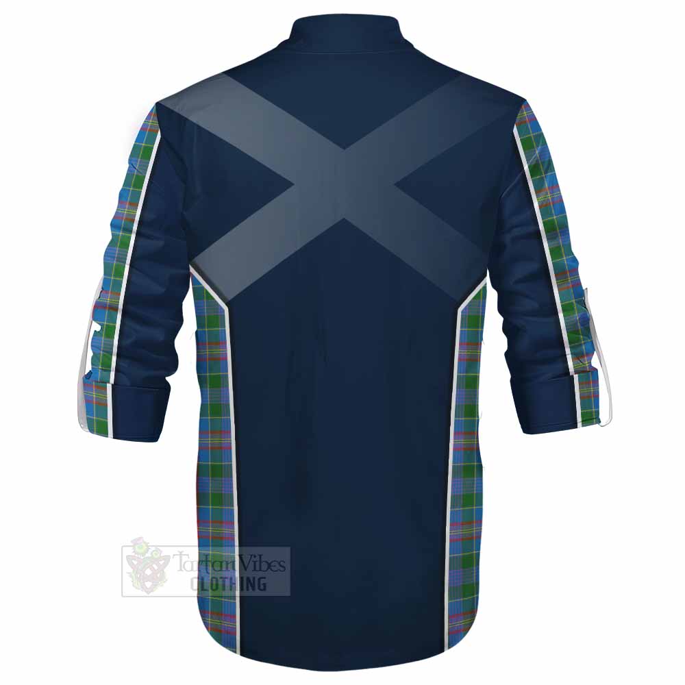 Tartan Vibes Clothing Ralston Tartan Ghillie Kilt Shirt with Family Crest and Lion Rampant Vibes Sport Style