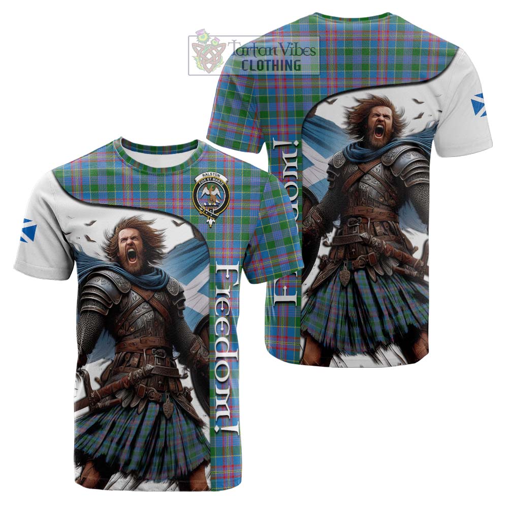 Tartan Vibes Clothing Ralston Crest Tartan Cotton T-shirt Inspired by the Freedom of Scottish Warrior