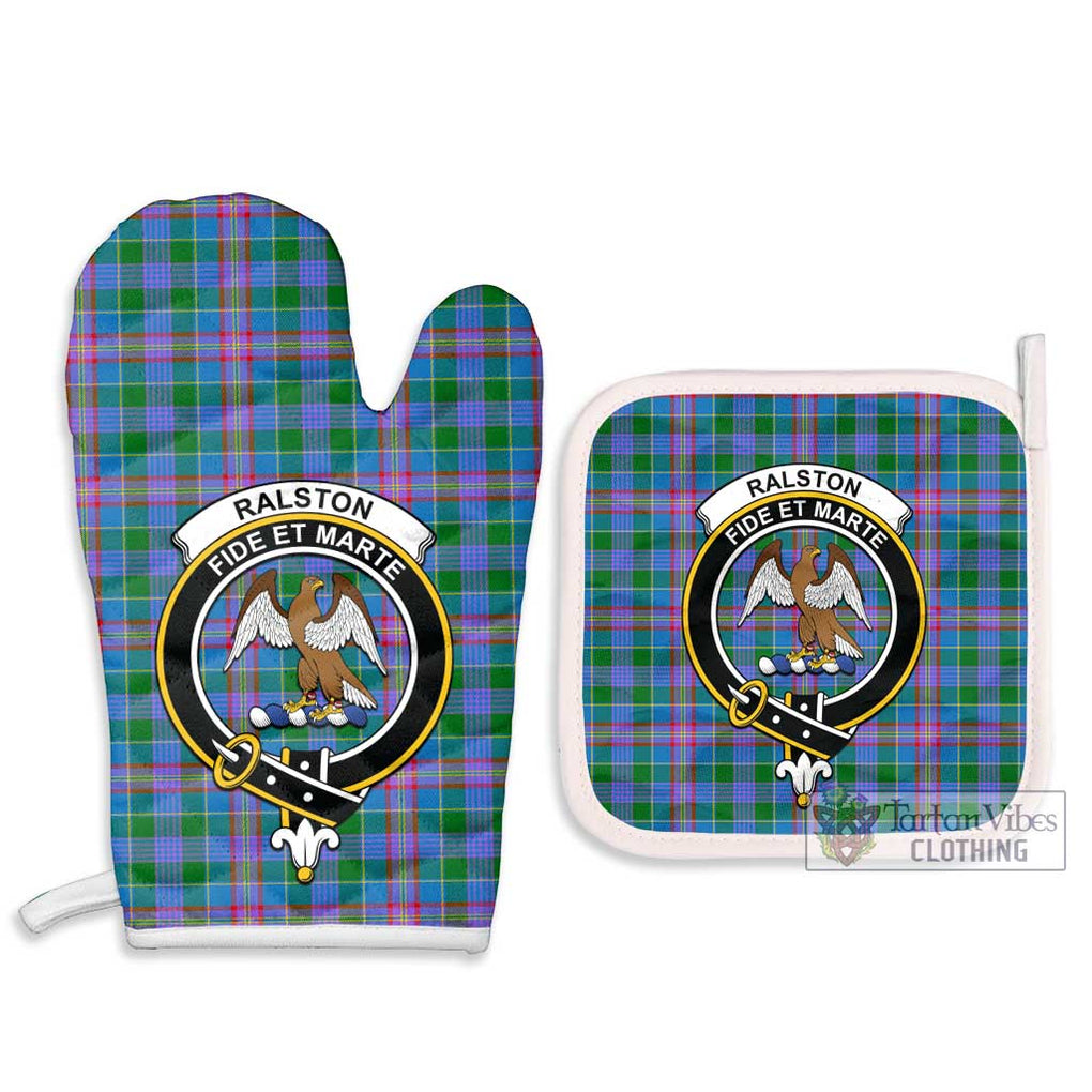 Ralston Tartan Combo Oven Mitt & Pot-Holder with Family Crest Combo 1 Oven Mitt & 2 Pot-Holder White - Tartan Vibes Clothing