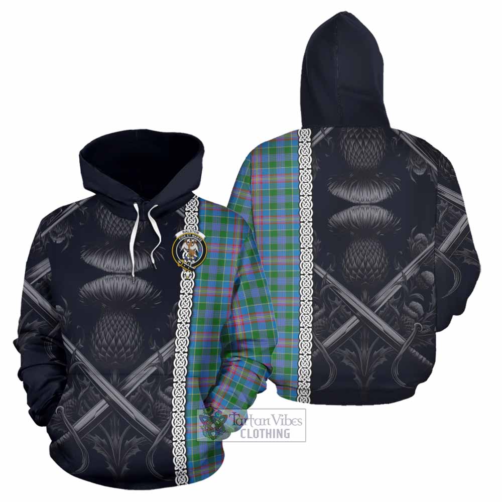 Tartan Vibes Clothing Ralston Tartan Hoodie with Family Crest Cross Sword Thistle Celtic Vibes