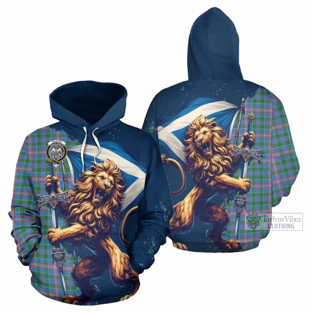 Ralston Tartan Family Crest Hoodie with Scottish Majestic Lion