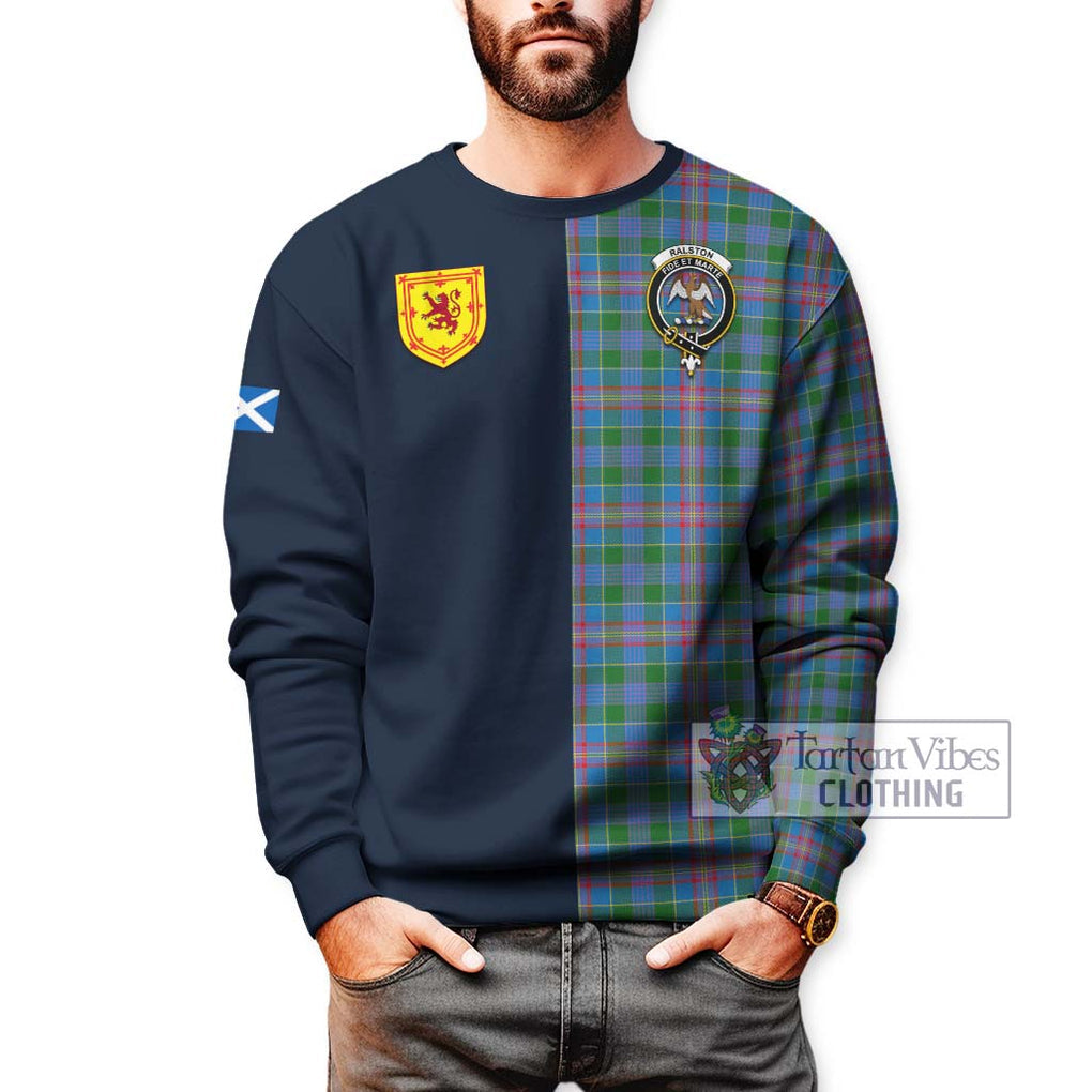 Tartan Vibes Clothing Ralston Tartan Sweatshirt with Scottish Lion Royal Arm Half Style