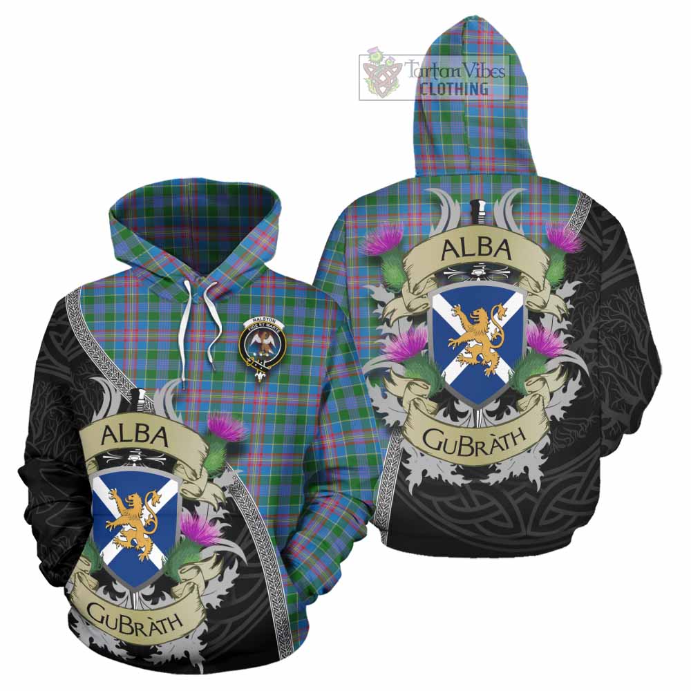 Tartan Vibes Clothing Ralston Tartan Family Crest Hoodie Lion Rampant Royal Thistle Shield Celtic Inspired