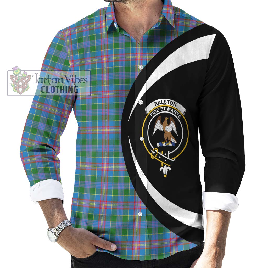 Ralston Tartan Long Sleeve Button Up with Family Crest Circle Style - Tartan Vibes Clothing
