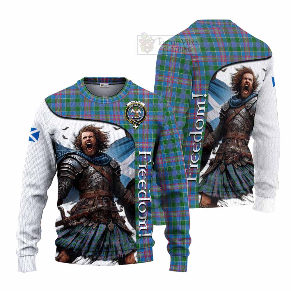 Tartan Vibes Clothing Ralston Crest Tartan Knitted Sweater Inspired by the Freedom of Scottish Warrior