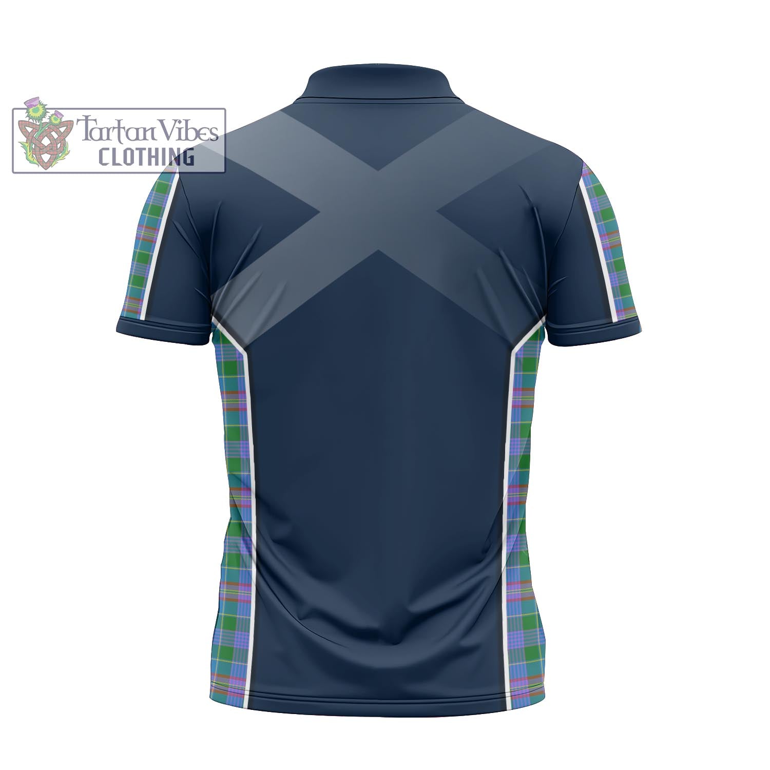 Tartan Vibes Clothing Ralston Tartan Zipper Polo Shirt with Family Crest and Scottish Thistle Vibes Sport Style
