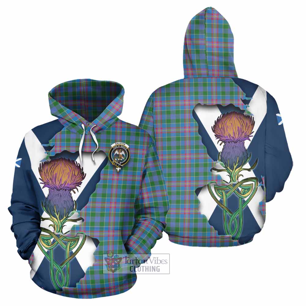 Tartan Vibes Clothing Ralston Tartan Family Crest Hoodie Scottish Thistle Celtic Inspired