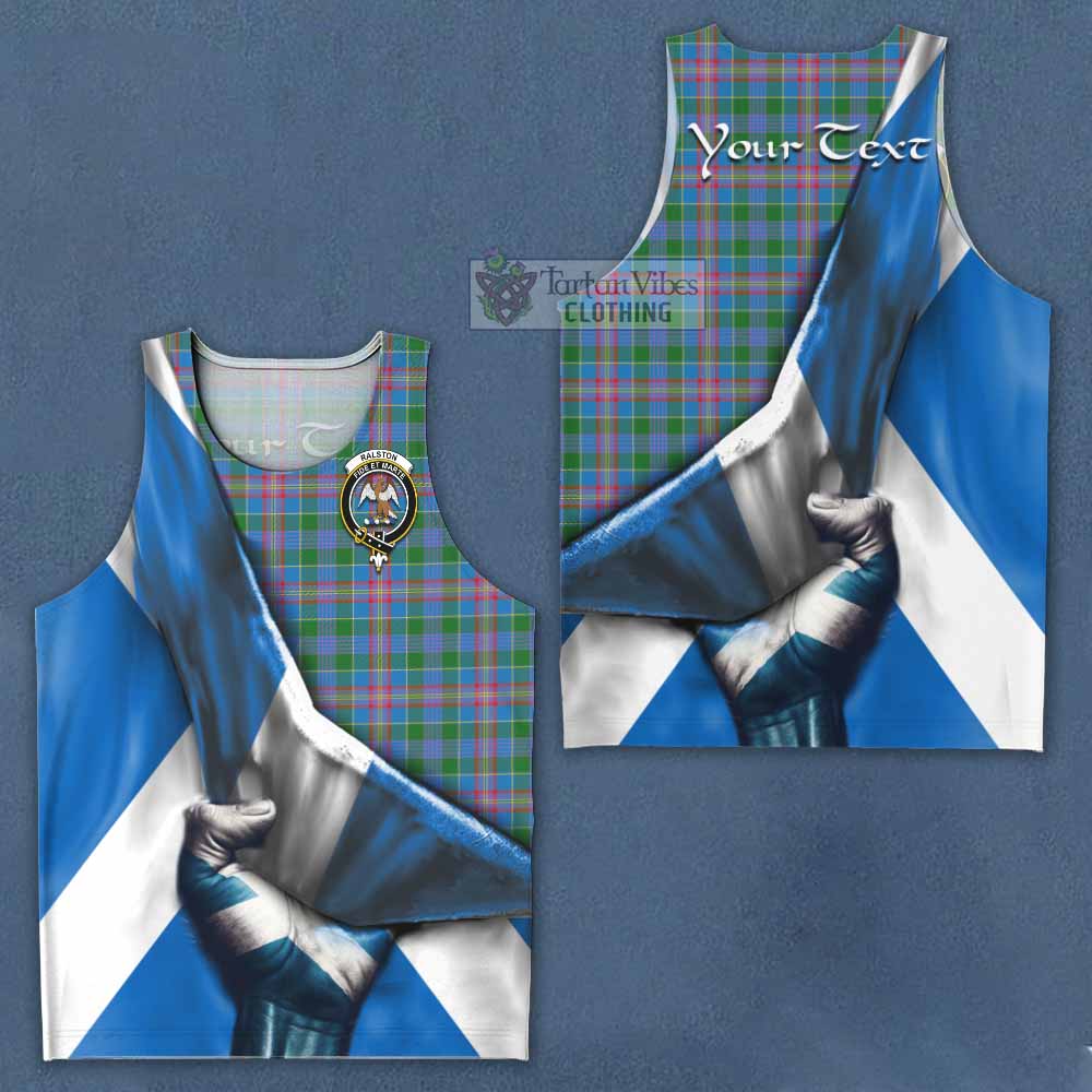 Tartan Vibes Clothing Ralston Tartan Men's Tank Top with Family Crest Scotland Patriotic Style