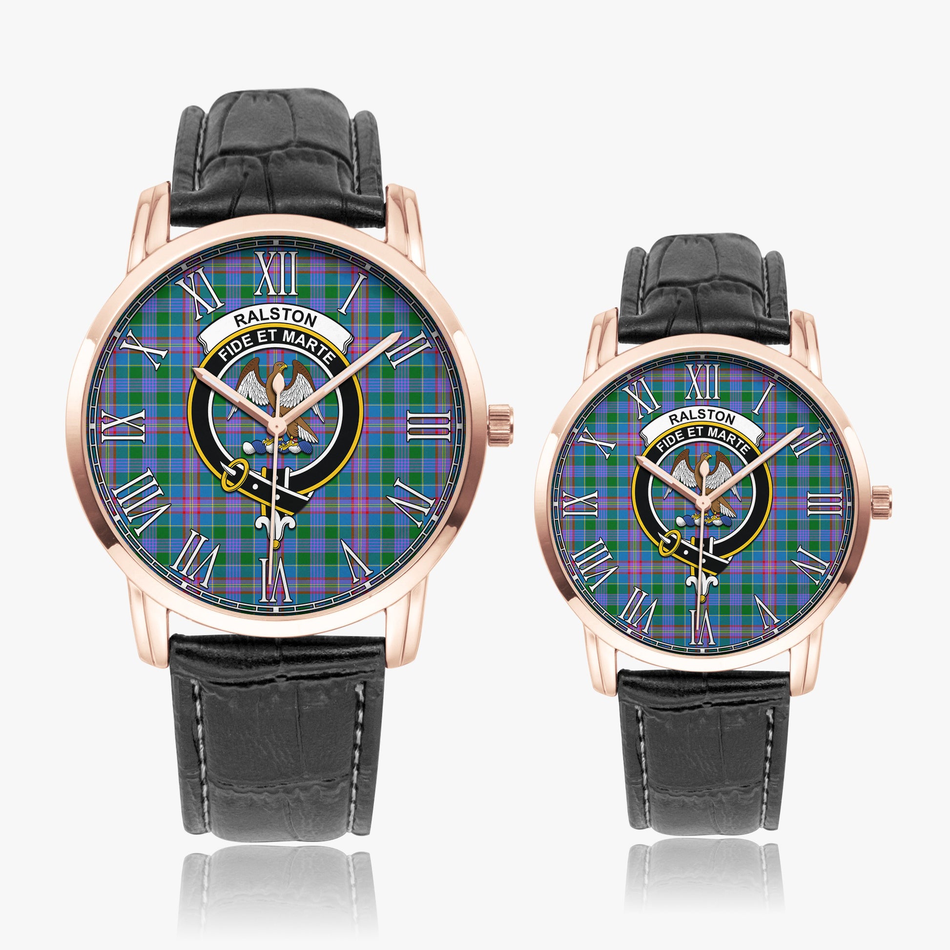 Ralston Tartan Family Crest Leather Strap Quartz Watch - Tartanvibesclothing