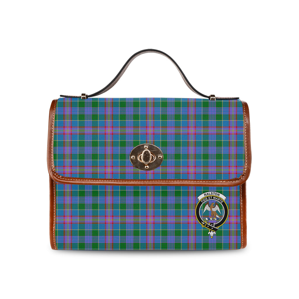 ralston-tartan-leather-strap-waterproof-canvas-bag-with-family-crest