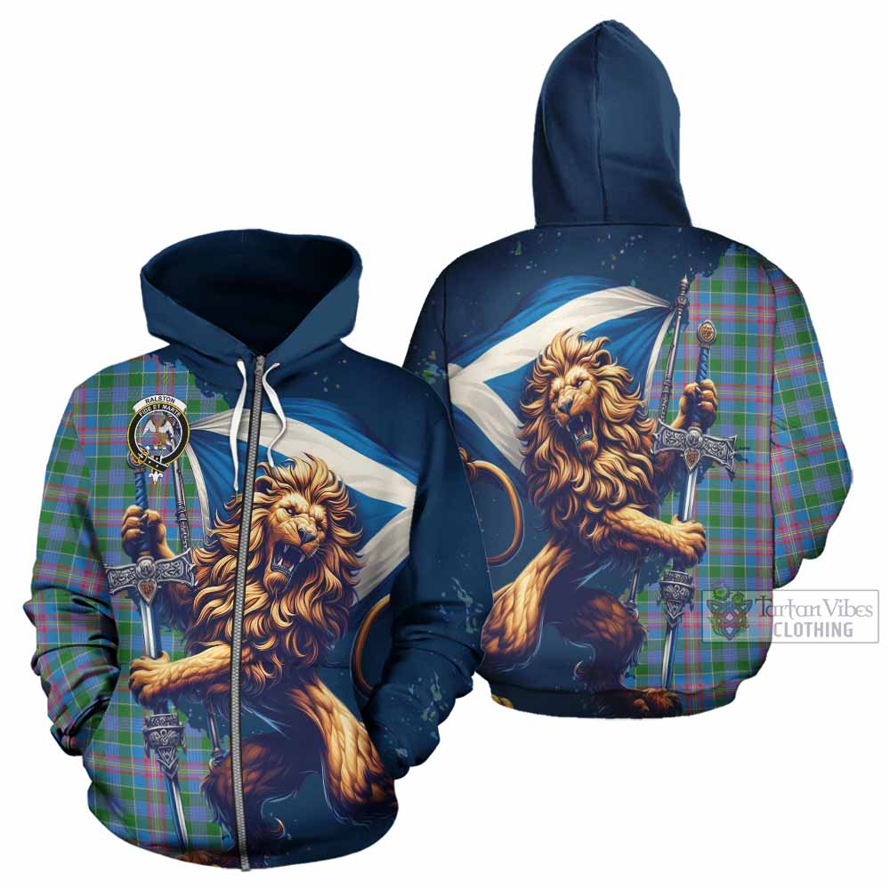 Ralston Tartan Family Crest Hoodie with Scottish Majestic Lion