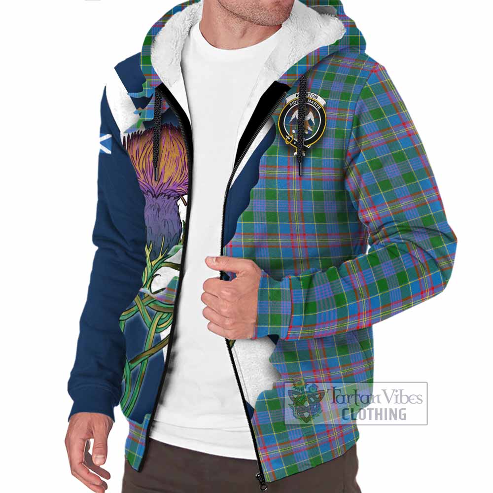 Tartan Vibes Clothing Ralston Tartan Family Crest Sherpa Hoodie Scottish Thistle Celtic Inspired
