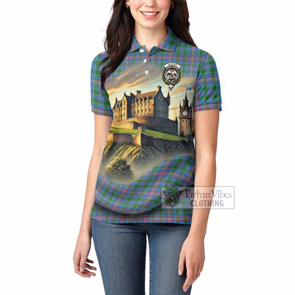 Tartan Vibes Clothing Ralston Tartan Family Crest Women's Polo Shirt with Scottish Ancient Castle Stype