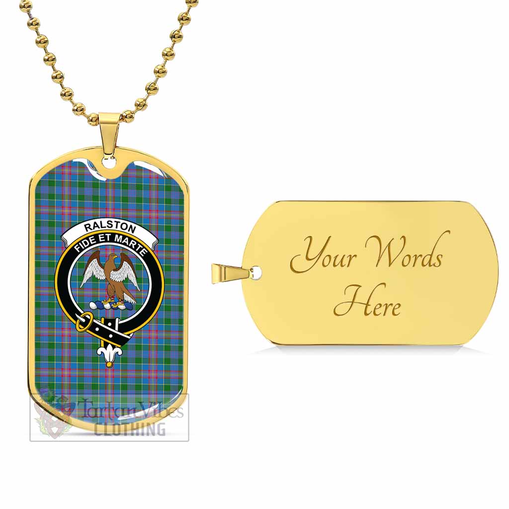 Tartan Vibes Clothing Ralston Tartan Dog Tag Necklace with Family Crest