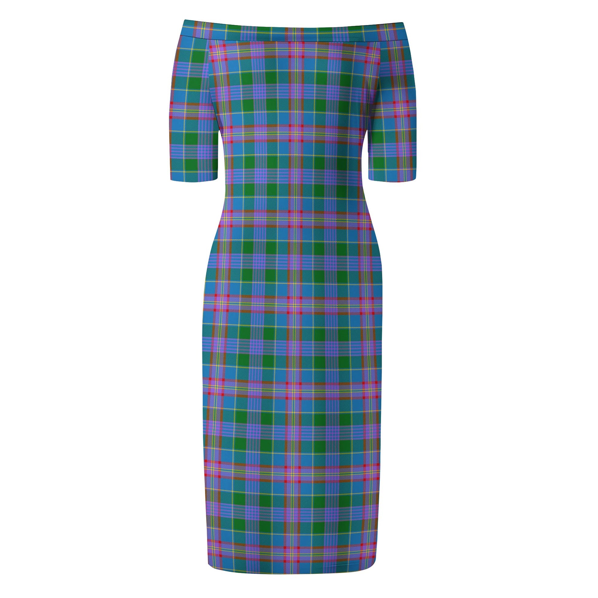 Ralston Tartan Off Shoulder Lady Dress - Tartanvibesclothing