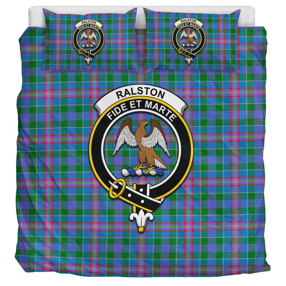 Ralston Tartan Bedding Set with Family Crest UK Bedding Set UK Super King 104*94 inch - Tartan Vibes Clothing