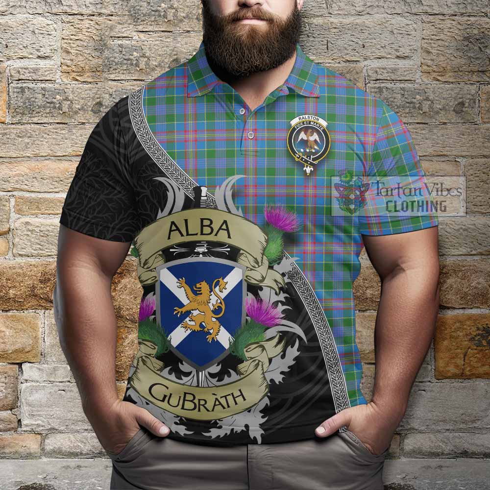 Tartan Vibes Clothing Ralston Tartan Family Crest Polo Shirt Lion Rampant Royal Thistle Shield Celtic Inspired